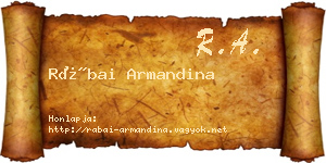 Rábai Armandina névjegykártya